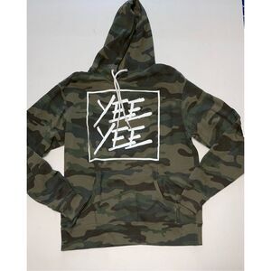 Womens Yee Yee Brand Camo Pattern Pullover Hooded Sweatshirt Size Medium